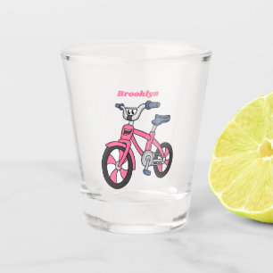 Verre A Shot Cute pink kids bicycle cartoon illustration