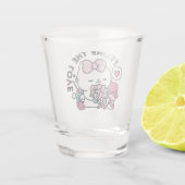 Verre A Shot Cute Valentine's Cat Design - Feline the Love (Dos)