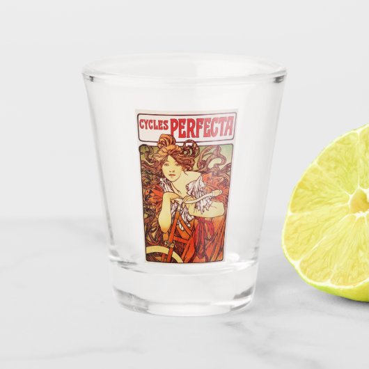 Verre A Shot Cycles Perfecta par Alphonse Mucha (Devant)