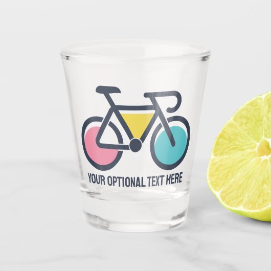 Verre A Shot Cyclisme de texte personnalisé (Devant)