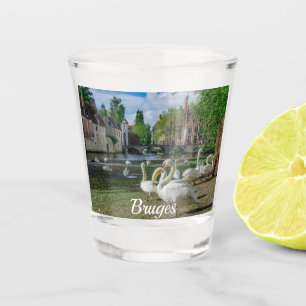 Verre A Shot Cygnes blancs dans le centre de Bruges