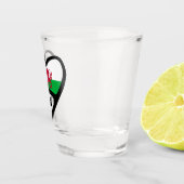 Verre A Shot Cymru Pays de Galles Code Pays Drapeau Coeur (Droite)