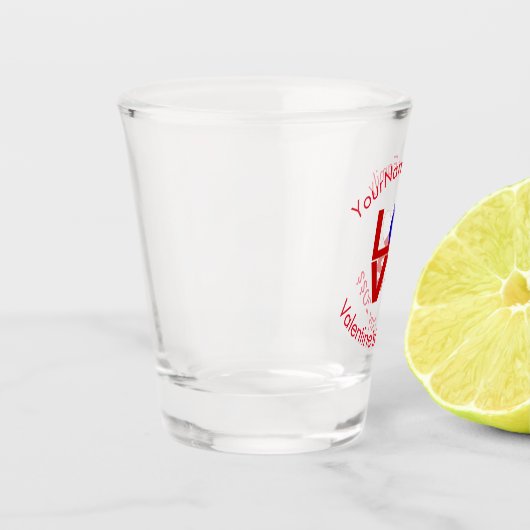 Verre A Shot Czech Flag Red LOVE Personalized Text (Gauche)