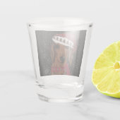 Verre A Shot Dachshund Rouge (Dos)