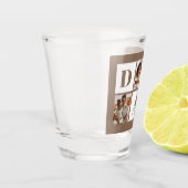 Verre A Shot Dad 3 Photo Collage Bold Brown Typography (Gauche)