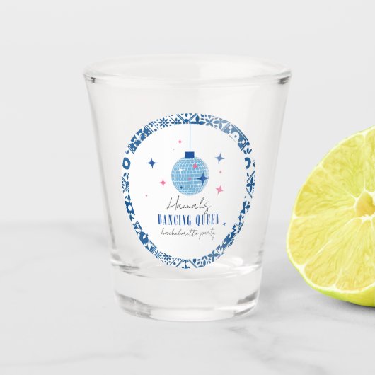 Verre A Shot Dancing Queen grec Disco musicale bachelorette (Devant)