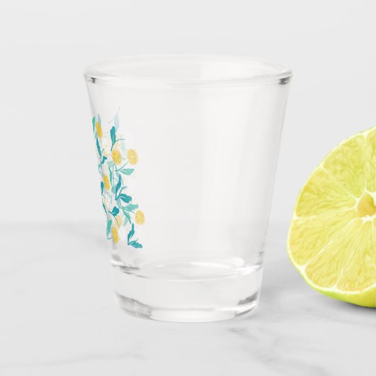 Verre A Shot Dandelion de printemps Fleurs et design Feuille (Droite)