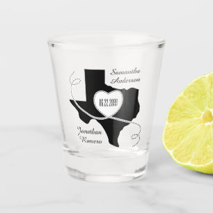 Verre A Shot Date du Mariage de ruban de curling du Texas noir