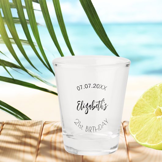 Verre A Shot Date du nom de la fête d'anniversaire