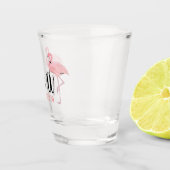 Verre A Shot Date personnalisée Monogramme joli Flamants roses (Droite)