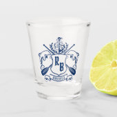 Verre A Shot Dauphins de l'Emblème côtier Ancre Oar Shield Naut (Devant)