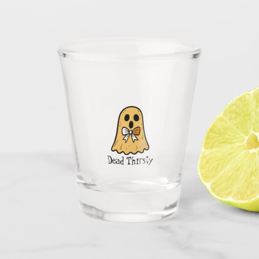 Verre A Shot Dead Thirsty – Custom Halloween Shot Glass (Devant)