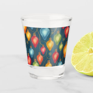 Verre A Shot Décor coloré et vintage des lumières de Noël