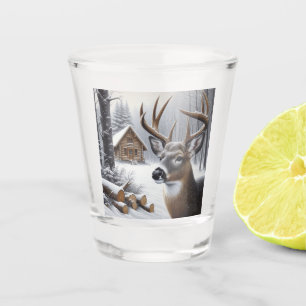 Verre A Shot Deer d'hiver/Buck art