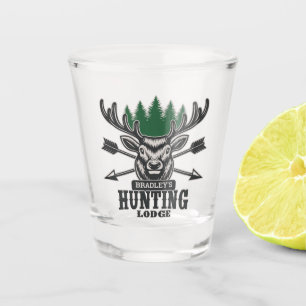 Verre A Shot Deer Elk Hunter AJOUTER NOM Bow Hunter Lodge Cabin