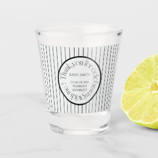 Verre A Shot Dégradé de rayure noire élégante moderne & typogra