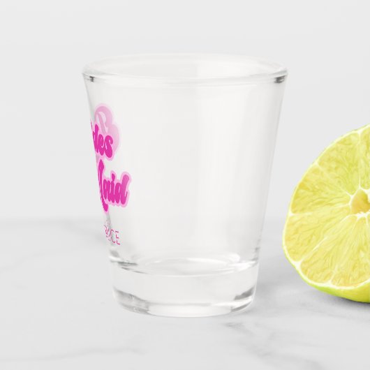 Verre A Shot Demoiselle d'honneur Bubblegum Rose Rétro Nom pers (Droite)