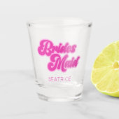 Verre A Shot Demoiselle d'honneur Bubblegum Rose Rétro Nom pers (Devant)