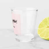 Verre A Shot Demoiselle d'honneur rose pâle écriture calligraph (Droite)