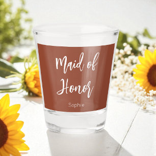 Verre A Shot Demoiselle d'Honneur Terracotta Brun Mariage