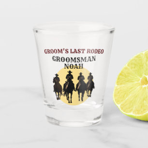 Verre A Shot Dernière Écurie Cowboys Nom du Garçon d'Honneur En