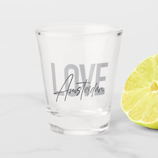 Verre A Shot Design moderne, simple, chic, cool Love Amsterdam (Devant)