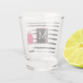 Verre A Shot Design motif rayé Cactus rose (Dos)