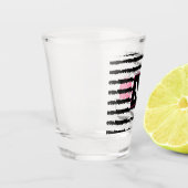 Verre A Shot Design motif rayé Cactus rose (Gauche)