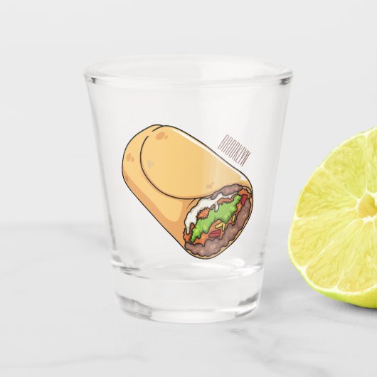 Verre A Shot dessin animé de Burrito (Devant)
