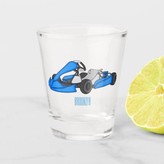 Verre A Shot dessin animé de Kart racing (Devant)