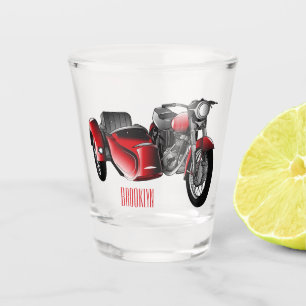 Verre A Shot dessin animé de la moto Sidecar