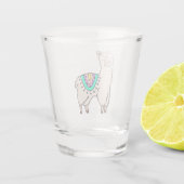 Verre A Shot dessin animé de llama alpaga souriant (Dos)
