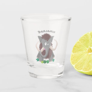 Verre A Shot Dessin animé drôle de mammouth laineux