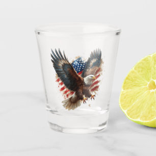 Verre A Shot Dessin d'aigle américain patriotique gras