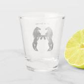 Verre A Shot Dessin de Chevaux sauvages noirs droits - Ajouter (Dos)