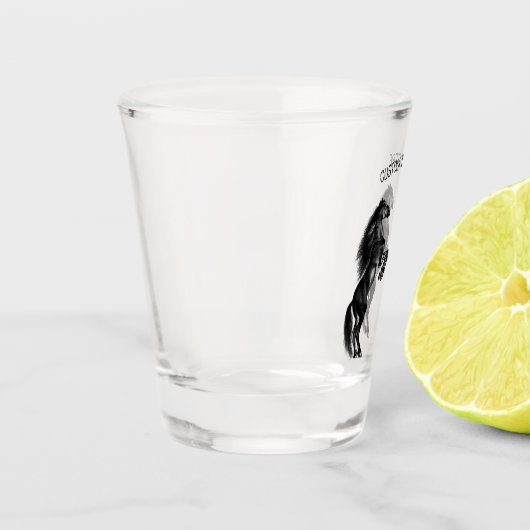 Verre A Shot Dessin de Chevaux sauvages noirs droits - Ajouter  (Gauche)