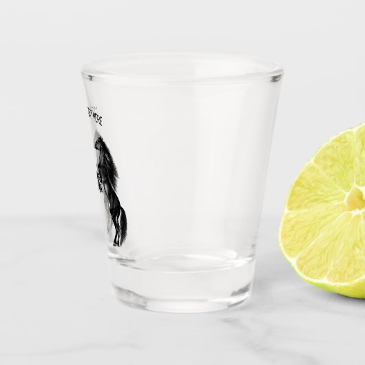 Verre A Shot Dessin de Chevaux sauvages noirs droits - Ajouter (Droite)