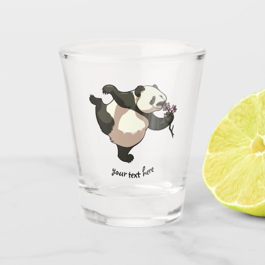 Verre A Shot Dessin de Panda Blissant Fleurs de fleurs (Devant)