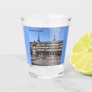 Verre A Shot Dessin d'une place à Madrid, Espagne