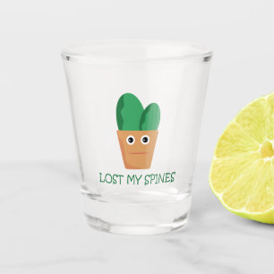 Verre A Shot Dessin humoristique de personnage de cactus amusan