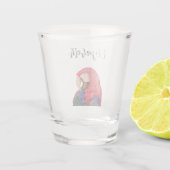 Verre A Shot Dessin Macaw couleur perroquet tropical (Dos)