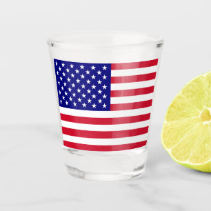 Verre A Shot Dessin patriotique du drapeau américain USA
