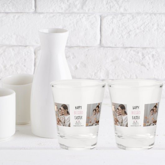 Verre A Shot Deux photos modernes | Heureuse Sainte Pâques | La