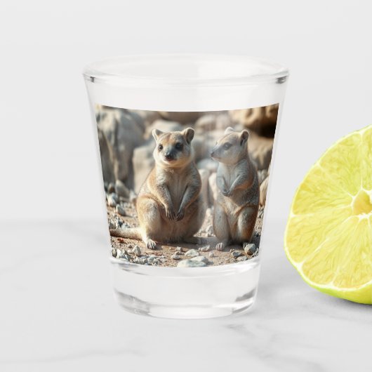 Verre A Shot Deux Quokkas Aussie Rottnest IsLand, (Devant)