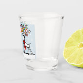 Verre A Shot Deux rennes de Noël avec des flocons de neige (Droite)