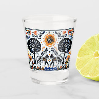 Verre A Shot deux tigres dans la forêt