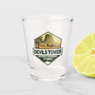 Verre A Shot Devils Tower National Monument Voyage Art Vintage