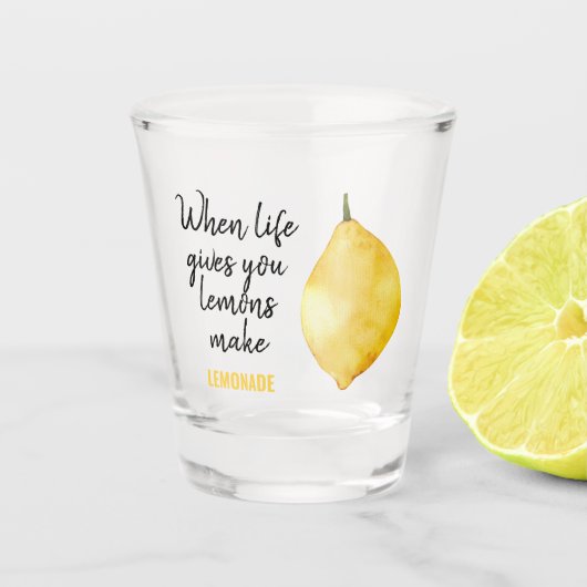 Verre A Shot Devis jaune citron amusant (Devant)