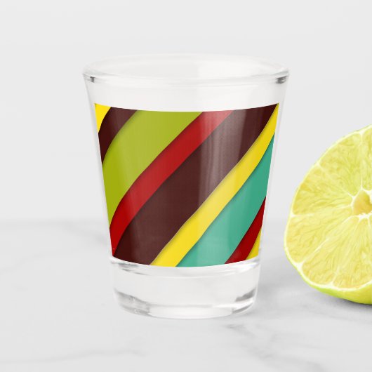 Verre A Shot Diagonales multicolores (Devant)