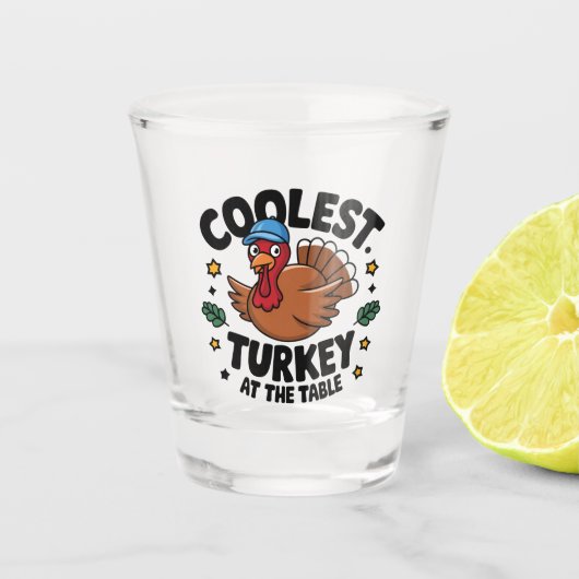 Verre A Shot Dinde la plus cool à la table du dîner de Thanksgi (Devant)